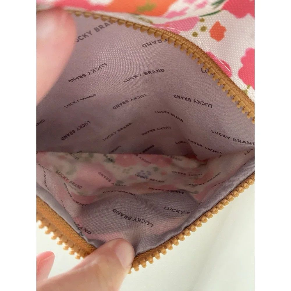 Lucky Brand Backpack White Background Pink & Orange Flowers